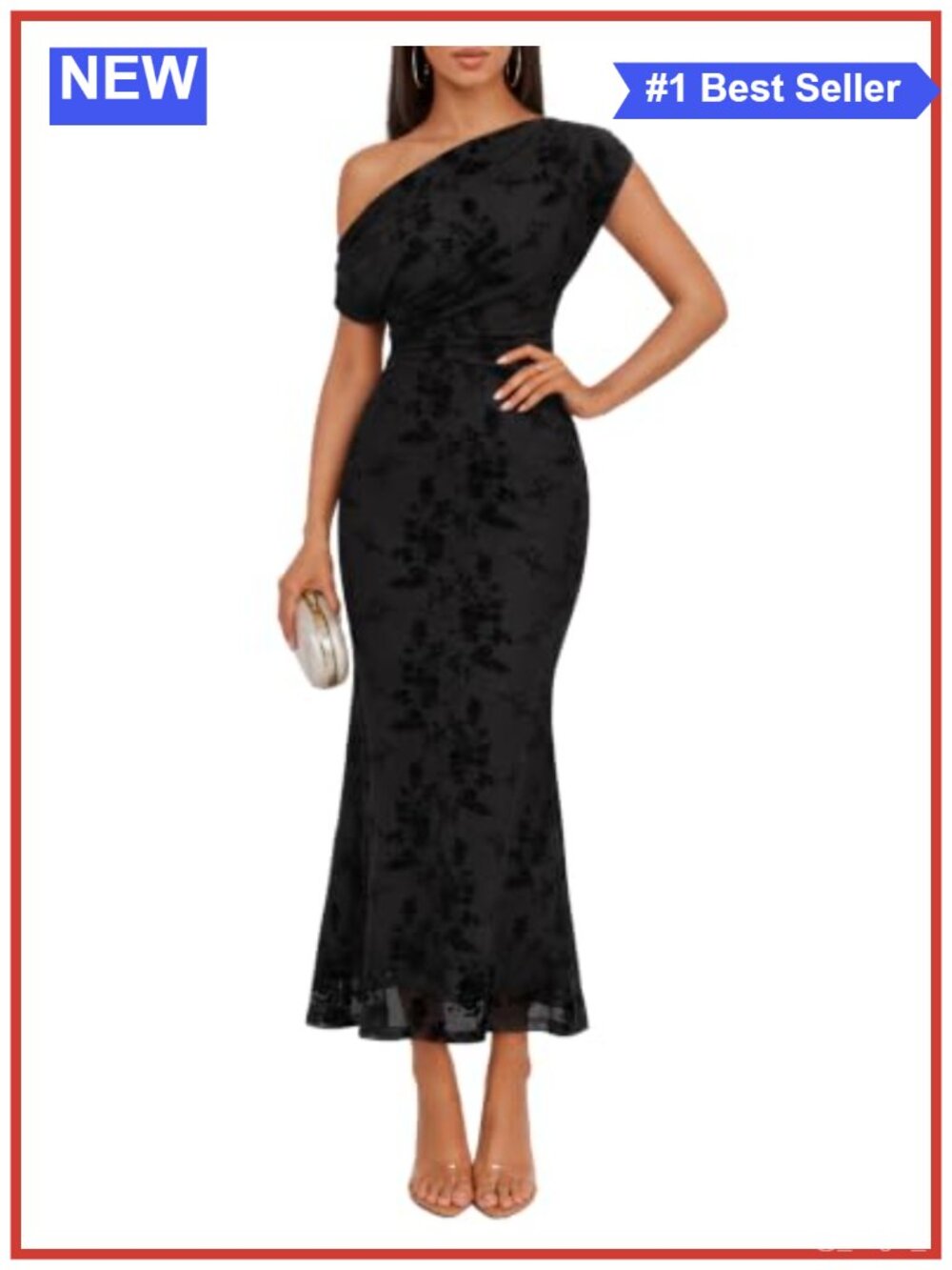 Off Shoulder Floral Mermaid Bodycon Maxi Dress Semi Formal Wedding Guest